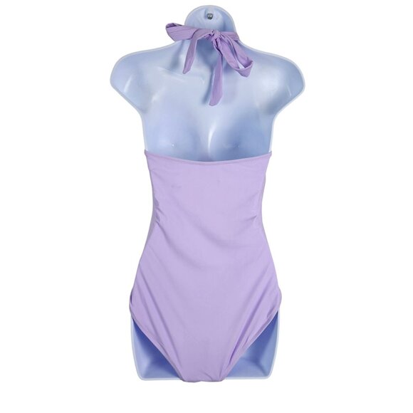 Suuksess Womens Lavender Size S Halter Neck One-Piece Swimsuit Tummy Control - Picture 5 of 12